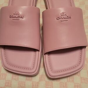 Coach Blush Pink Florence Slides Size 9 - New
